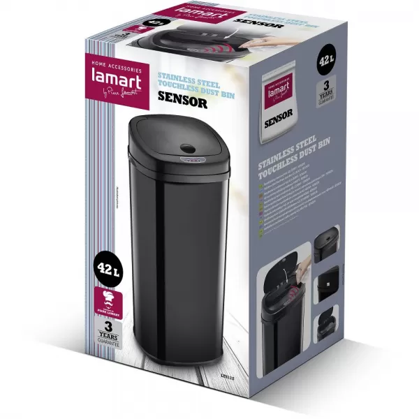 BEZDOT\KOVÝ KOŠ ČERNÝ 42L SENSOR LAMART LT8112